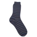 Handgestricke Socken Gr. 44/45 grau - dezent gestreift
